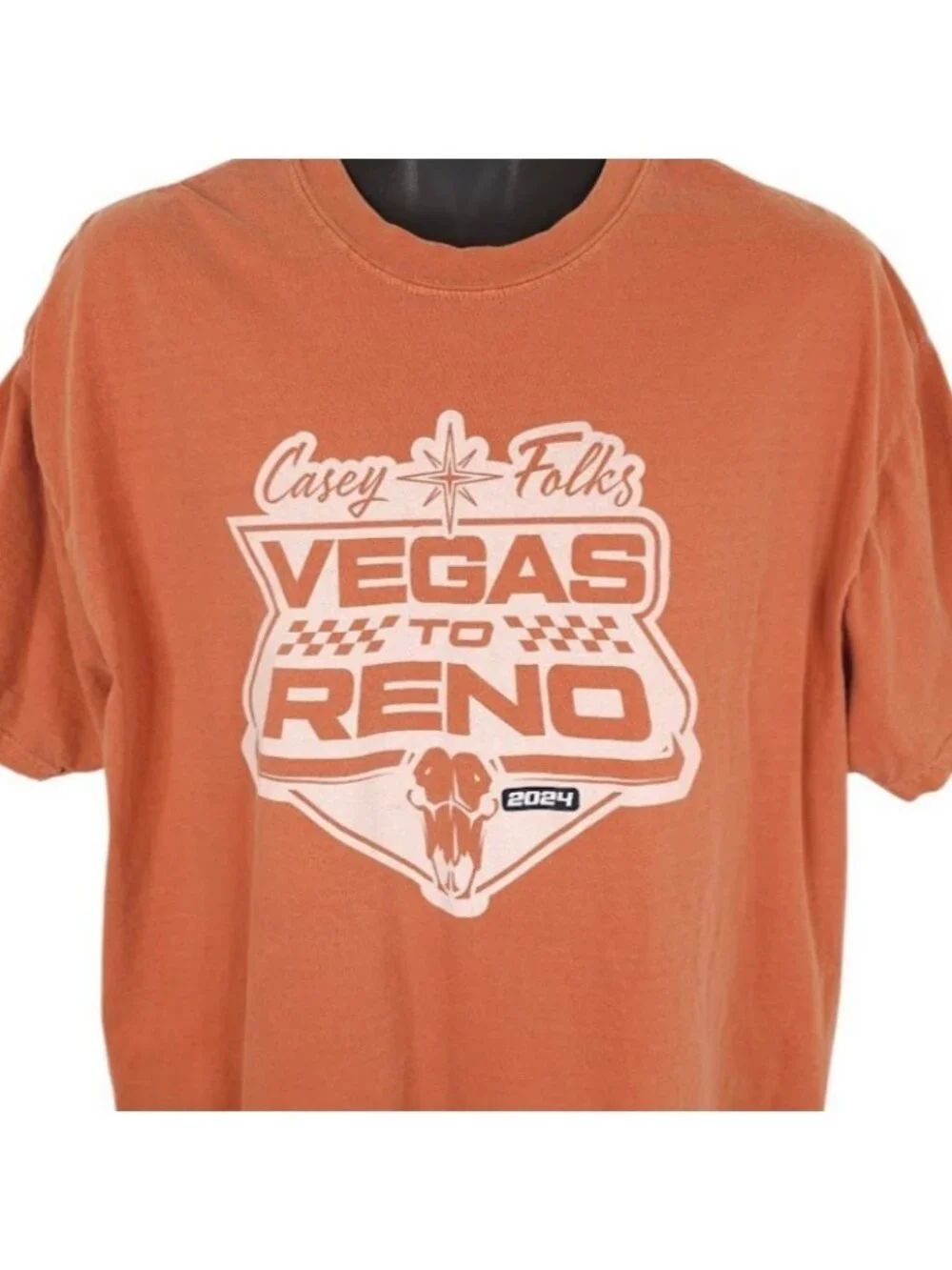 Casey Folks Vegas To Reno T Shirt Mens Size XL Orange 2024 Off Road Racing